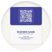 Carte De Visite Créer un code QR scannable | Bleu foncé modifiable
