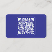 Carte De Visite Créer un code QR scannable | Bleu foncé modifiable (Devant)
