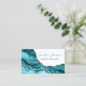 Carte De Visite Créer une page de typographie turquoise élégante (Debout devant)