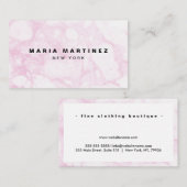 Carte De Visite Créez Votre Boutique De Luxe Marbre Rose (Devant / Derrière)