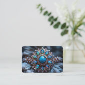 Carte De Visite Créez votre propre anneau Opal Turquoise (Debout devant)