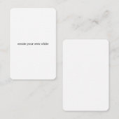Carte De Visite créez votre propre blanc (Devant / Derrière)