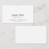 Carte De Visite Créez votre propre blanc simple moderne élégant (Devant / Derrière)