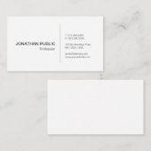 Carte De Visite Créez votre propre blanc simple sophistiqué (Devant / Derrière)