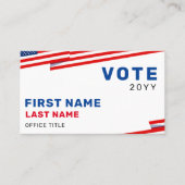 Carte De Visite Créez votre propre campagne électorale politique (Devant)