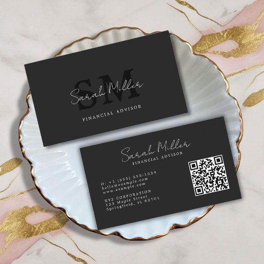 Carte De Visite Créez votre propre code QR noir