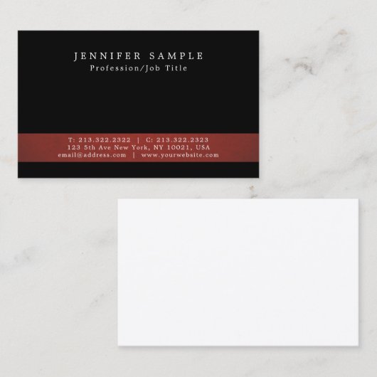 Carte De Visite Créez votre propre conception simple élégante (Devant / Derrière)
