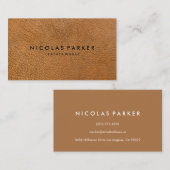 Carte De Visite Créez votre propre cuir Brown (Devant / Derrière)