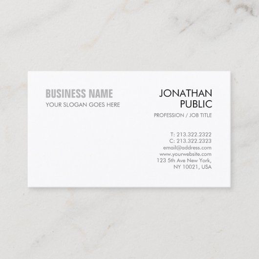 Carte De Visite Créez votre propre d'entreprise élégant de (Devant)