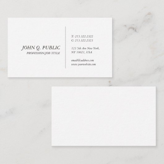 Carte De Visite Créez votre propre design créatif élégant Design c (Devant / Derrière)