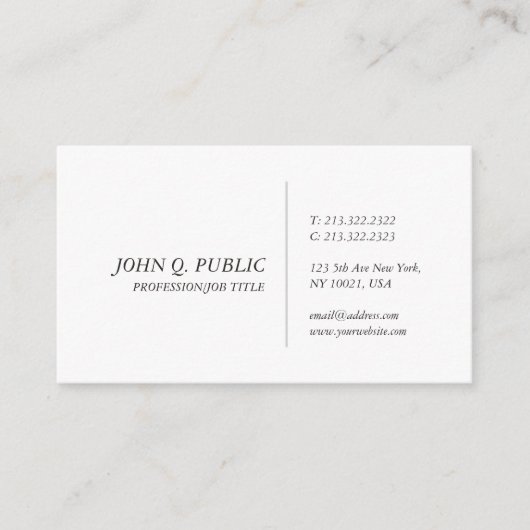 Carte De Visite Créez votre propre design créatif élégant Design c (Devant)