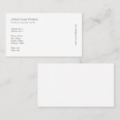 Carte De Visite Créez votre propre design élégant moderne blanc pr (Devant / Derrière)