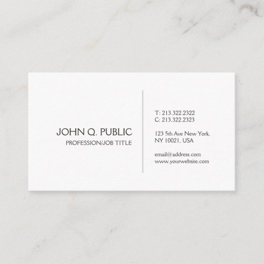 Carte De Visite Créez Votre Propre Design Moderne Et Élégant Sleek (Devant)