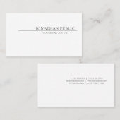 Carte De Visite Créez votre propre design simple et élégant blanc (Devant / Derrière)