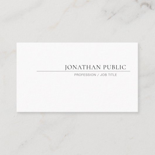 Carte De Visite Créez votre propre design simple et élégant blanc (Devant)