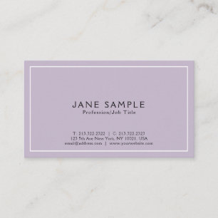 Carte De Visite Créez Votre Propre Design Violet Élégant Moderne