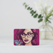 Carte De Visite Créez votre propre femme rétro dans les lunettes a (Debout devant)