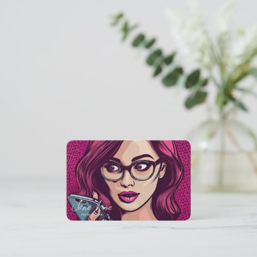 Carte De Visite Créez votre propre femme rétro dans les lunettes a (Debout devant)