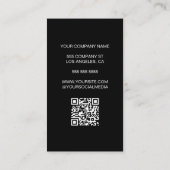 Carte De Visite Créez votre propre logo Black Professional (Dos)
