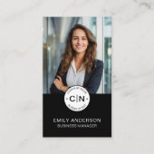 Carte De Visite Créez votre propre logo Black Professional (Devant)