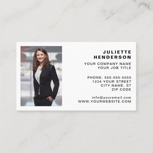 Carte De Visite Créez votre propre logo Photo Classic Simple (Devant)