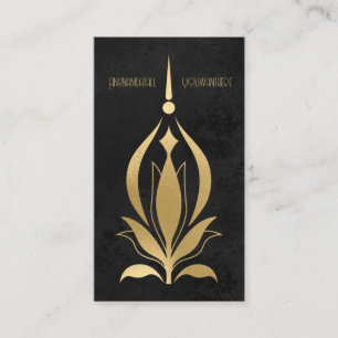 Carte De Visite Créez votre propre lotus céleste noir et or