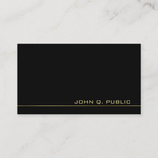 Carte De Visite Créez votre propre luxe noir chic d'or blanc (Devant)