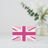 Carte De Visite Créez votre propre magenta et Union Jack blanche (Debout devant)