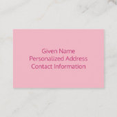 Carte De Visite Créez votre propre magenta et Union Jack blanche (Dos)