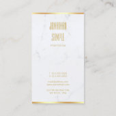 Carte De Visite Créez votre propre Marbre blanc élégant Gold Texte (Dos)