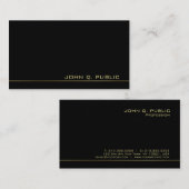 Carte De Visite Créez votre propre modèle Classy Black and Gold Lu (Devant / Derrière)