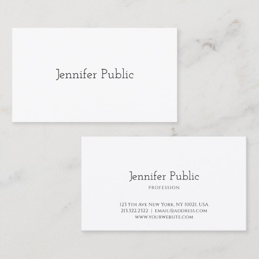 Carte De Visite Créez votre propre Modèle simple élégant moderne (Devant / Derrière)