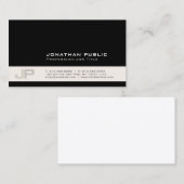 Carte De Visite Créez votre propre monogramme élégant moderne de (Devant / Derrière)