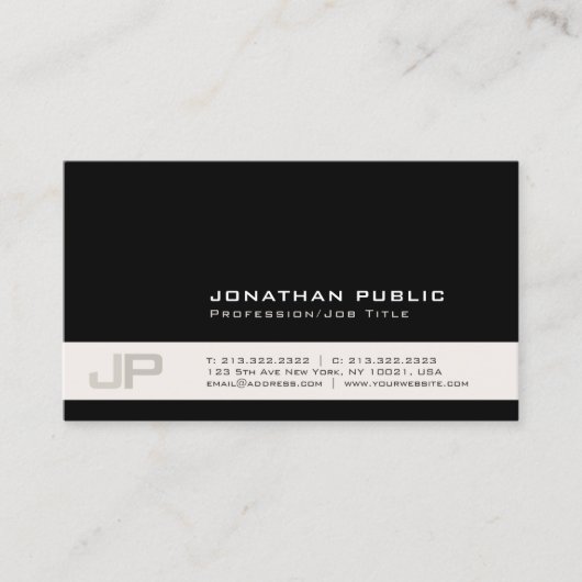 Carte De Visite Créez votre propre monogramme élégant moderne de (Devant)