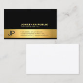 Carte De Visite Créez votre propre Monogramme Or Design Moderne (Devant / Derrière)