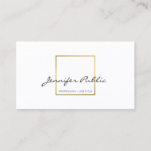 Carte De Visite Créez votre propre or blanc élégant moderne propre (Devant)