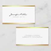 Carte De Visite Créez votre propre or blanc élégant moderne Smart (Devant / Derrière)