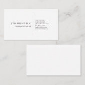 Carte De Visite Créez votre propre plaine élégante blanche et mode (Devant / Derrière)