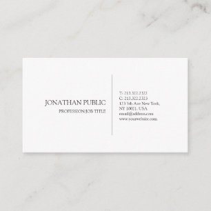 Carte De Visite Créez votre propre plaine élégante blanche et mode