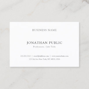 Carte De Visite Créez votre propre plaine facile moderne élégan