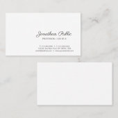 Carte De Visite Créez votre propre plaine moderne blanche (Devant / Derrière)