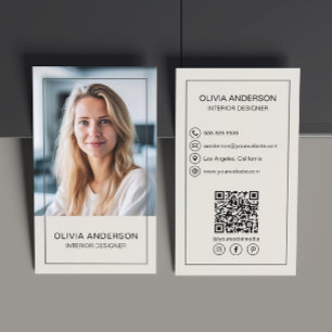 Carte De Visite Créez Votre Propre QR Photo Réseaux Sociaux Profes