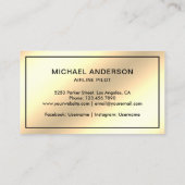 Carte De Visite Crem Foil Jet Avion Avion Avion Pilote (Dos)