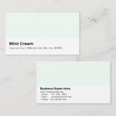 Carte De Visite Crème à menthe | "Propre et Crisp" (Devant / Derrière)