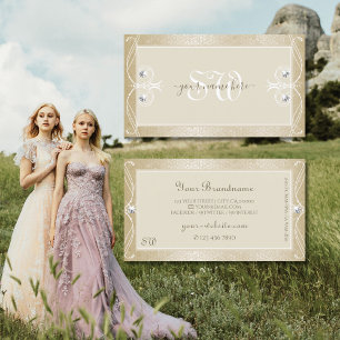 Carte De Visite Crème Beige Mosaïque Ornat Bijoux étincelants Init