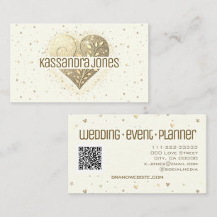 Carte De Visite Crème blanche ivoire Parties scintillant Amour Coe