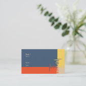 Carte De Visite Crème bleu rouge jaune (Debout devant)