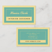 Carte De Visite Crème bronzée et bleu clair (Devant / Derrière)