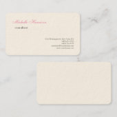 Carte De Visite Crème clair classique simple (Devant / Derrière)