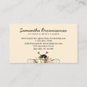 Carte De Visite Crème Coeur Classique Or Floral Apiary Miel Bee (Dos)
